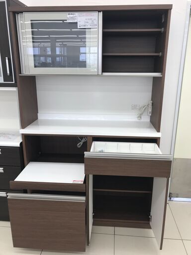 ★ジモティ割あり★ NITORI レンジボード ナチュラルブラウン H191×D41.5×W120.5 クリーニング済み HJ2978 ☆ジモティ割あり☆ NITORI レンジボード ナチュラルブラウン H191×D41