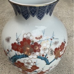 花瓶 九谷焼  梅