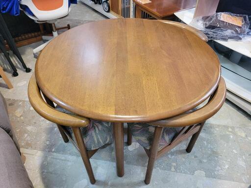 【SALE】円形　丸型ダイニングテーブルセット　中古　リサイクルショップ宮崎屋住吉店24.4.30k