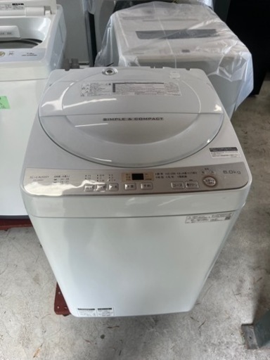 【洗濯槽穴無し】SHARP全自動洗濯機6kg/配送設置可能