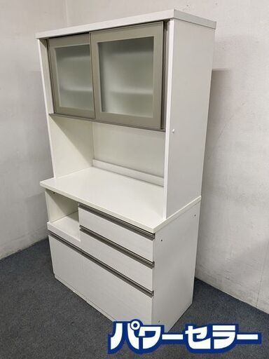 NITORI/ニトリ キッチンボード リガーレ 幅100 ソフトクローズ モイス ホワイト 収納 引き出し 食器棚 中古家電 店頭引取歓迎 R8244