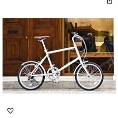 20インチ白のミニベロ　
自転車