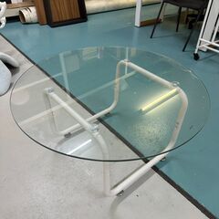 ■円形ガラスセンターテーブル 直径80cm※サンプル品■bbf-...
