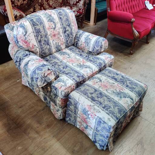 【愛品倶楽部柏店】Clayton Marcus 1人掛けソファー＆オットマン アメリカンクラシック