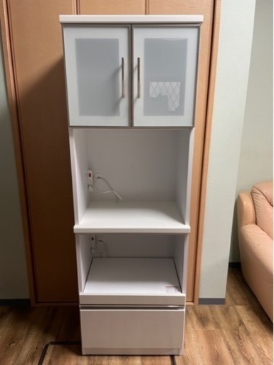 【中古】食器棚 ハイタイプ スリム