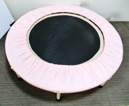 [室内用]トランポリン　直径96cm 8本脚 静音 折りたたみ式 ピンク　コンパクト　折りたたみ収納　安全基準GSマーク認証　エクササイズ
