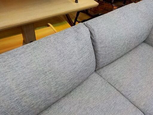 3人掛けソファ グレー 幅185㎝ 布製 ファブリック ロータイプ ワイド2