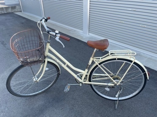 27インチ　自転車　クリーム