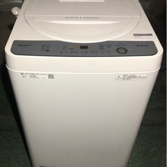 SHARP 5.5kg 全自動洗濯機 ES-GE5C-W 2019年製