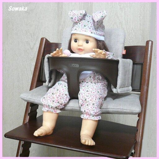【お引渡し完了】●STOKKE 木製イス★ストッケ トリップトラップ ★ベビーセット・クッション付き背あて＆ガード付◎６ヶ月位～シリアルナンバー3～◎岡崎市～