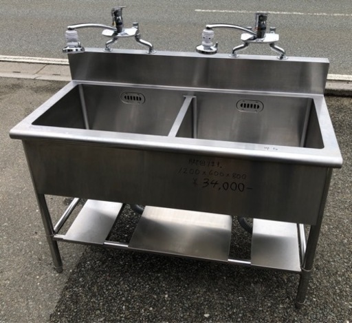 ⭐︎中古品　2槽シンク　1200×600×800mm  厨房用品⭐︎