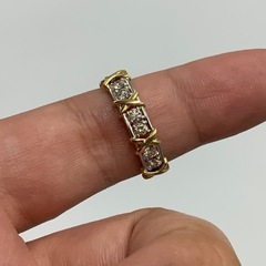 売り切れました。K18 pt950 ハーフエタニティ ダイヤリング 0.5ct 4.7g 