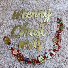 クリスマス用オーナメント　室内装飾　紙製　メリークリスマス 二つ...