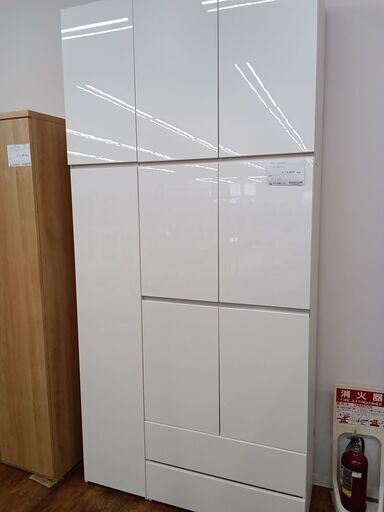 ★ジモティ割あり★  パモウナキャビネット ホワイト H250×D48×W121 クリーニング済み MT1145