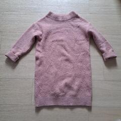ユニクロ ウールワンピース110 くすみピンク 子供服