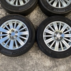 H430-1)215/60R17+エクストレイル オーテック17インチアルミ中古4本セット！6.5J-17+45