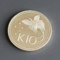 1975年製造のパプアニューギニア10キナ銀貨（925/スターリ...