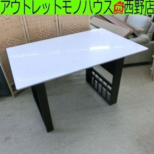 伸長式ダイニングテーブル テーブルのみ 幅最大120cm 天板白 ダイニングテーブル テーブル ホワイト 伸長式 片バタフライ ニトリ DT ピア3 札幌 西野店