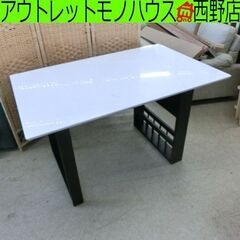 伸長式ダイニングテーブル テーブルのみ 幅最大120cm 天板白...