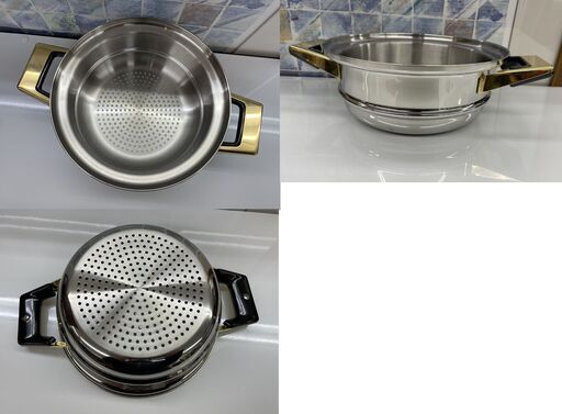 Tupperware Rainbow Cooker 両手鍋＋蒸し器 直径約23ｃｍ 販売 ステンレス タッパーウェア レインボークッカー 札幌