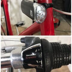 6/10終NH クロスバイク 自転車 6段変速 レッド 28インチ センター