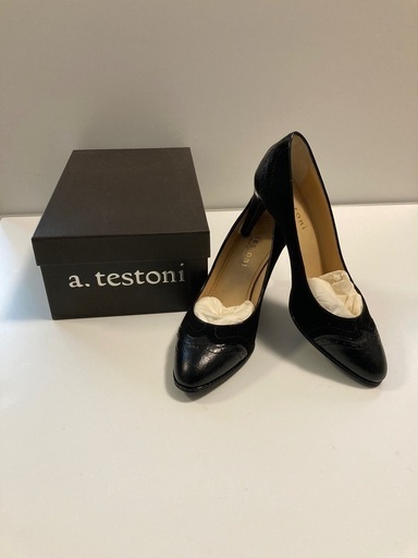 【新品未使用】a.testoni パンプス　黒　36