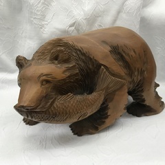 昭和レトロ 木彫り 熊の置物