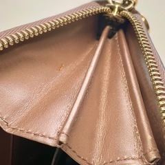 GUCCI グッチ　ピンクゴールド　エナメル　長財布　ハート