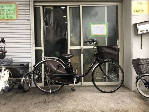地域限定送料無料　パナソニック　ビビ　DX　16AH　新基準　子供乗せ　茶色　パスウィズ　アシスタ　神戸市　電動自転車
