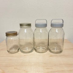 ４個セット　　保存容器　保存瓶　ガラス　果実酒瓶