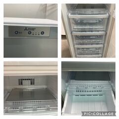 ☆中古￥15,000！MITSUBISHI 121㍑2ドア冷蔵庫 家電 2018年製 MF-U12D 