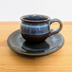 楢岡焼 コーヒーカップ＆ソーサー セット デミタス