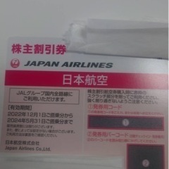 JAL 日本航空 株主優待券1枚 2024年5月31日搭乗分まで有効