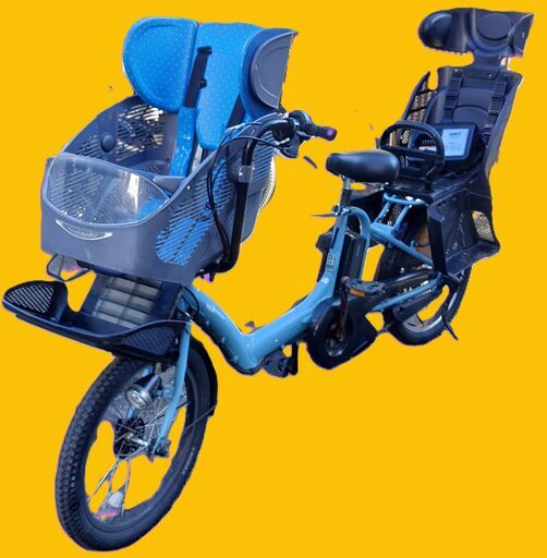 60️土日もお子様と土足のまま、いろいろなタイプの電動自転車のご試乗可能です。  ️電動自転車・リサイクル専門店　　ご試乗をしてから、ご購入できます。  ２０インチ、チャイルドシート、２人乗り、３人乗り、１人乗り電動自転車  バカ良心的な電動自転車屋１００日間・安心の無料点検・️無料交換保証サービス付き  後ろチャイルドシートを大きめのかごに変更のオプション無料です。  バッテリーは新品の９０％以上の性能です。  １回の充電で３０Ｋｍ