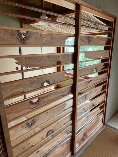 近江八幡市より、屋久杉材を使った特注建具2枚、1枚サイズ164 86 - その他 