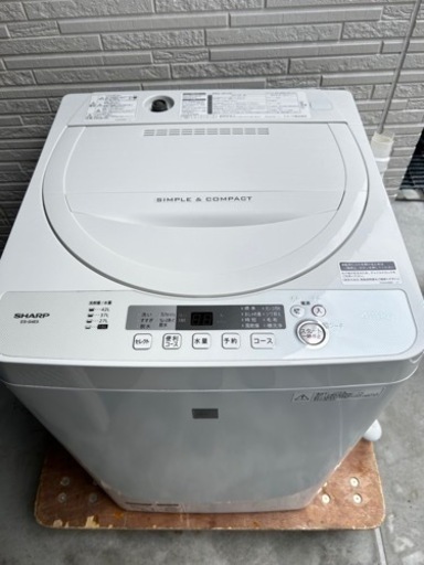 【美品】2018年製　SHARP 洗濯機4.5kg