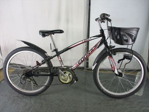 Ｄ497　★11800円★整備済み 中古子供自転車　アサヒ　セドナ 【22インチ 　黒　鍵オートライト付き】