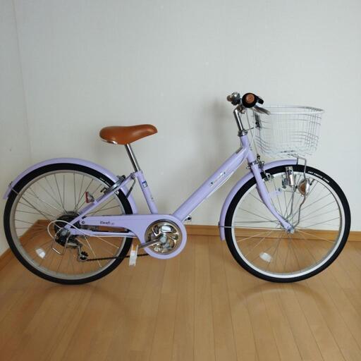 かわいい！ パンクしにくい女児自転車　22インチ 6段 ラベンダー\n