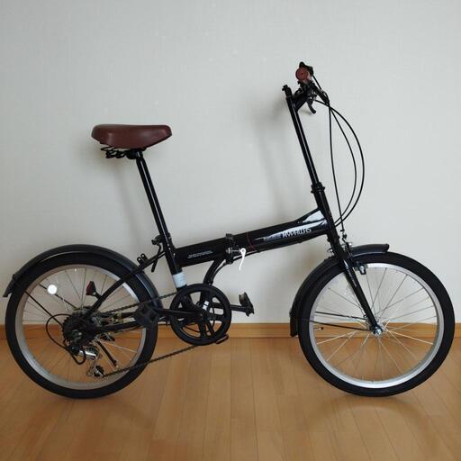 カッコいい黒！男女兼用　MYPALLAS(マイパラス) 折り畳み式自転車20インチ シマノ製サムシフト6段変速