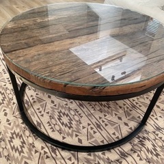 アイアン　ウッド　ヴィンテージ　ローテーブル　センターテーブル