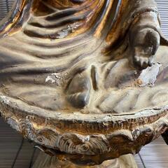 『阿弥陀如来坐像』来迎印　木彫り　仏像　江戸　室町　高さ50cm 時代物