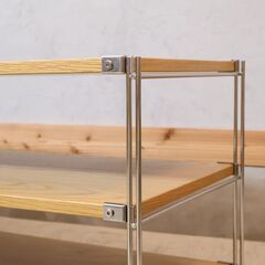 無印良品(MUJI)の人気のオーク材×ステンレス 3段2列ユニットシェルフ
