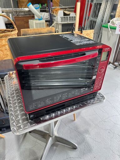 【HITACHI 日立】オーブンレンジ RED レッド MRO-JT230 加熱水蒸気 2020年 ファミリー ヘルシーシェフ コンパクト