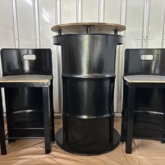 ドラム缶収納式テーブル椅子セット