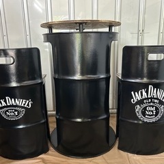 ドラム缶収納式テーブル椅子セット