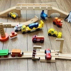 木製　レール　電車　車　おもちゃ　