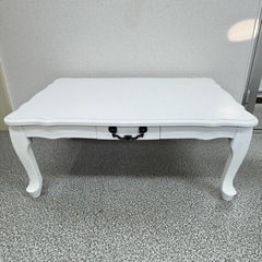 折りたたみ　ローテーブル　猫脚　収納家具　白　MT-6030WH...