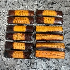 【最高級はんこ】背ワニケース、象牙はんこセット未彫刻【朱肉付けられます】