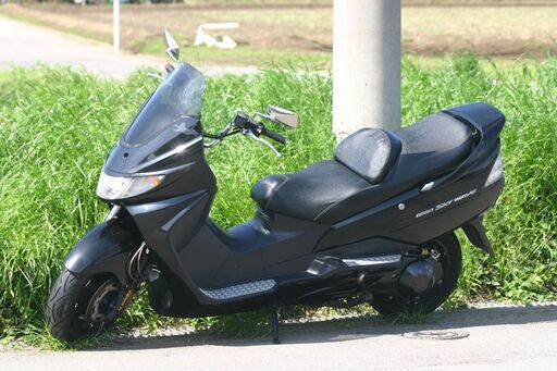 埼玉発845】自賠責保険付SUZUKIスカイウェイブ250 CJ42Aサターンブラックメタリック (キャブスカ)
