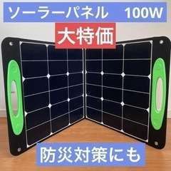 ソーラーパネル　100W ポータブル電源　太陽光　防災　折りたたみ式　